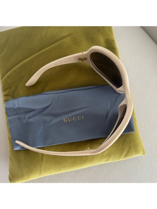 NEW GUCCI White Brown Unisex Angular Mask 1381 Chunky Bold Gg1381S Sunglasses main image 6